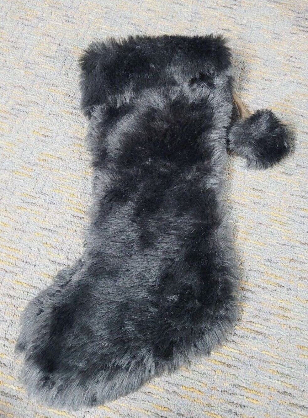 21" Faux Fur Holiday Stocking Christmas Brown Furry Beautiful Nantucket